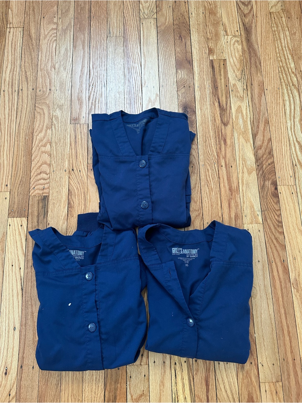 Grey's Anatomy Dark Navy blue Button-Front Scrub jackets - 3 Pack
